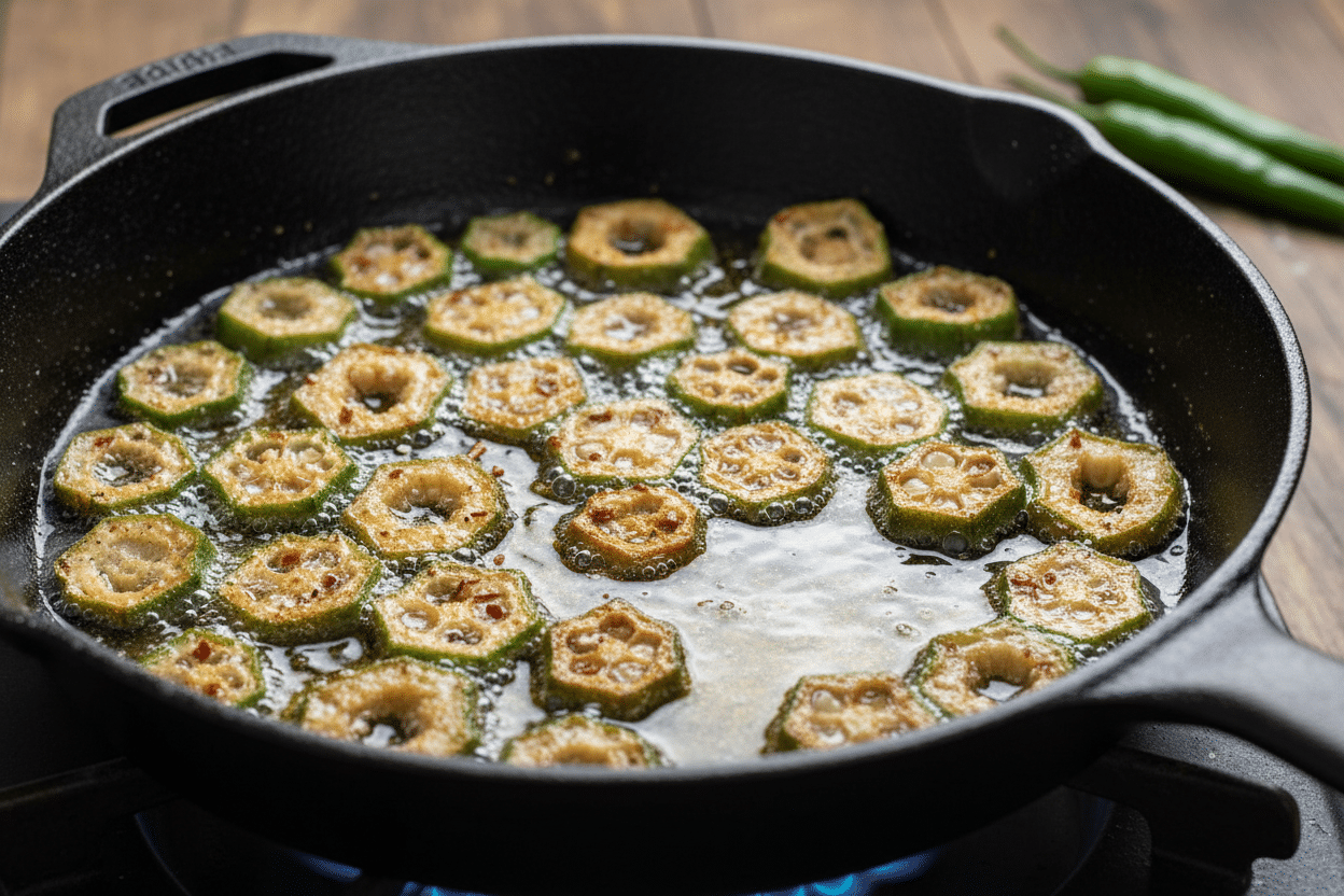 Authentic Pakistani Bhindi Masala Recipe preparation step 1