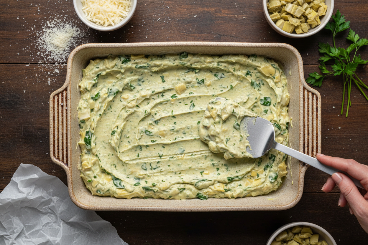 Baked Artichoke Dip preparation step 2