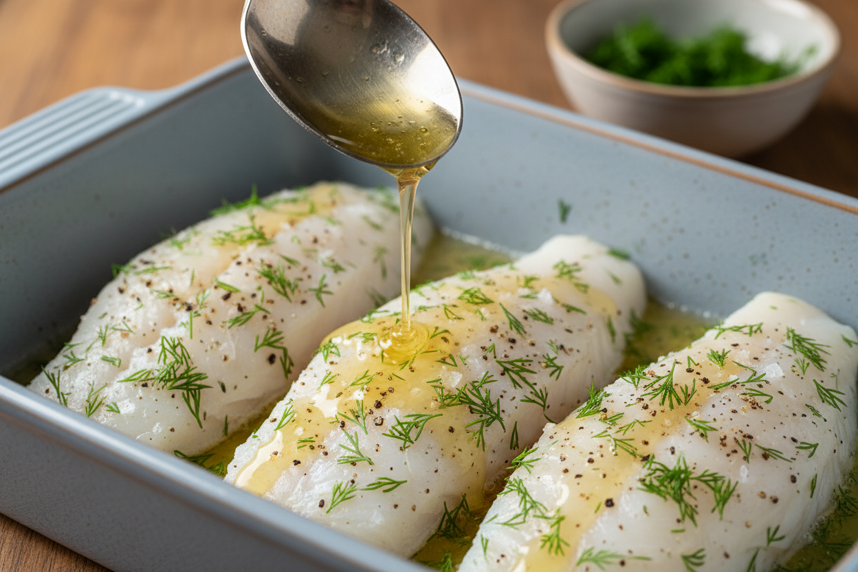 Baked Lemon Dill Fish preparation step 2