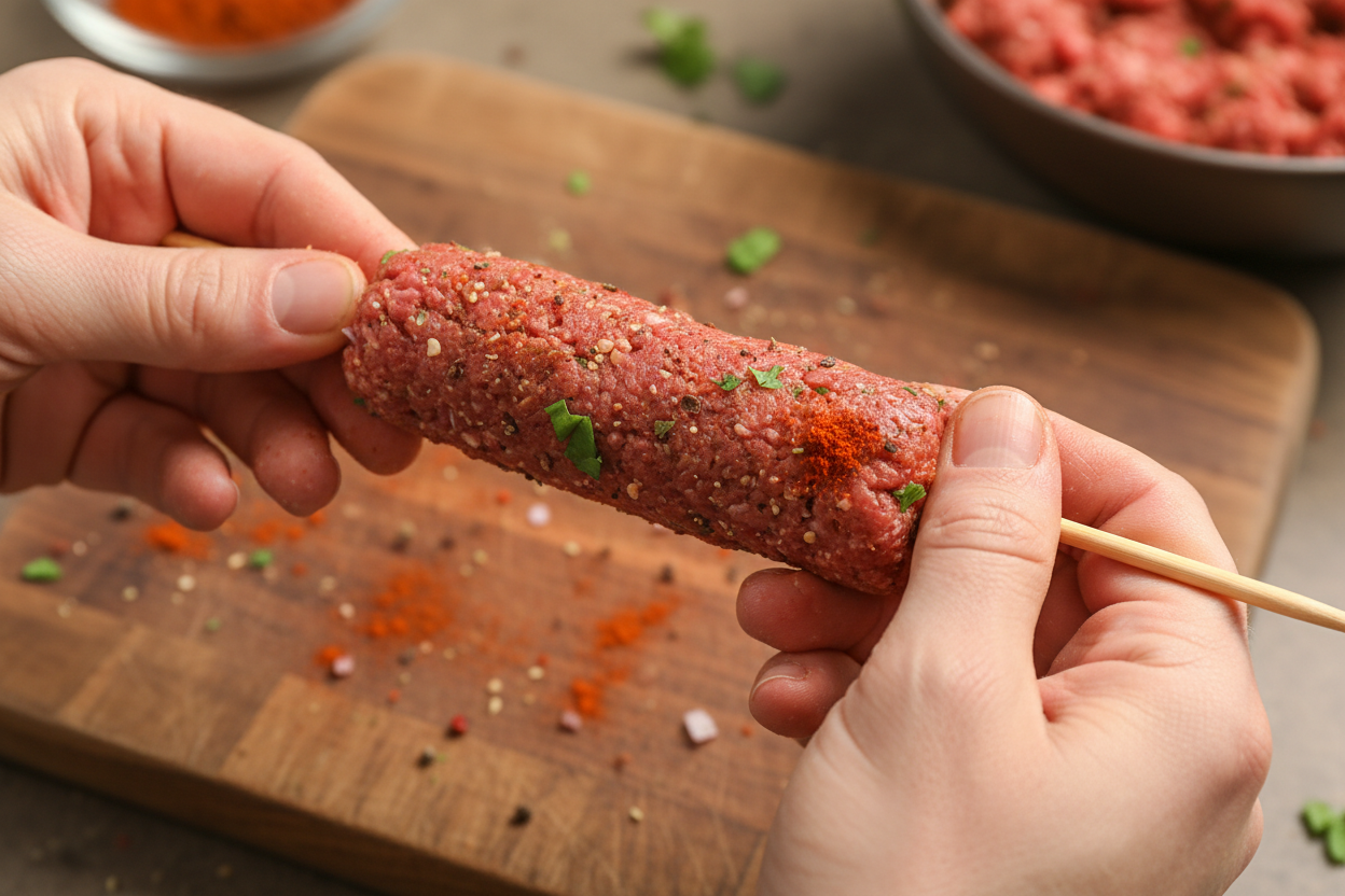 Beef Kofta Kebabs (Easy Ground Beef Kebab Skewers with Garlic & Herbs) preparation step 2