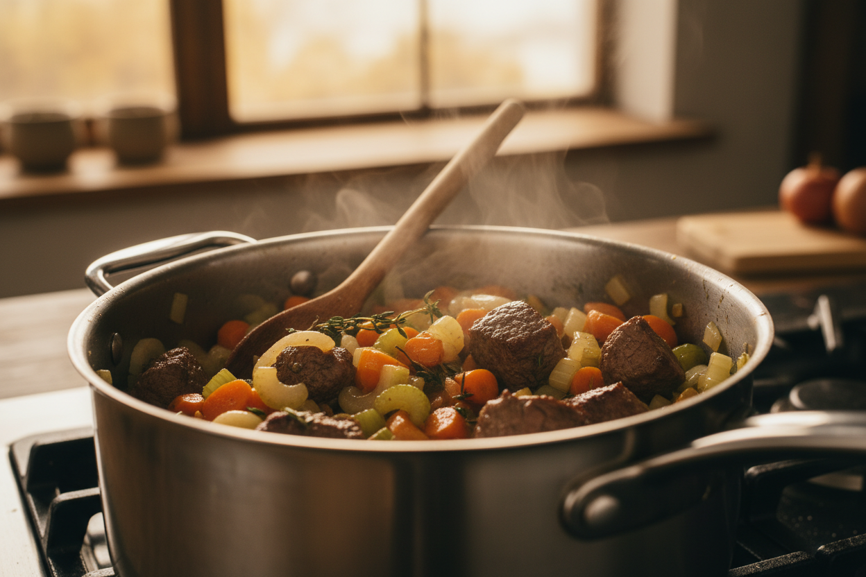 Best Beef Barley Soup Recipe (Crockpot or Stovetop) preparation step 2