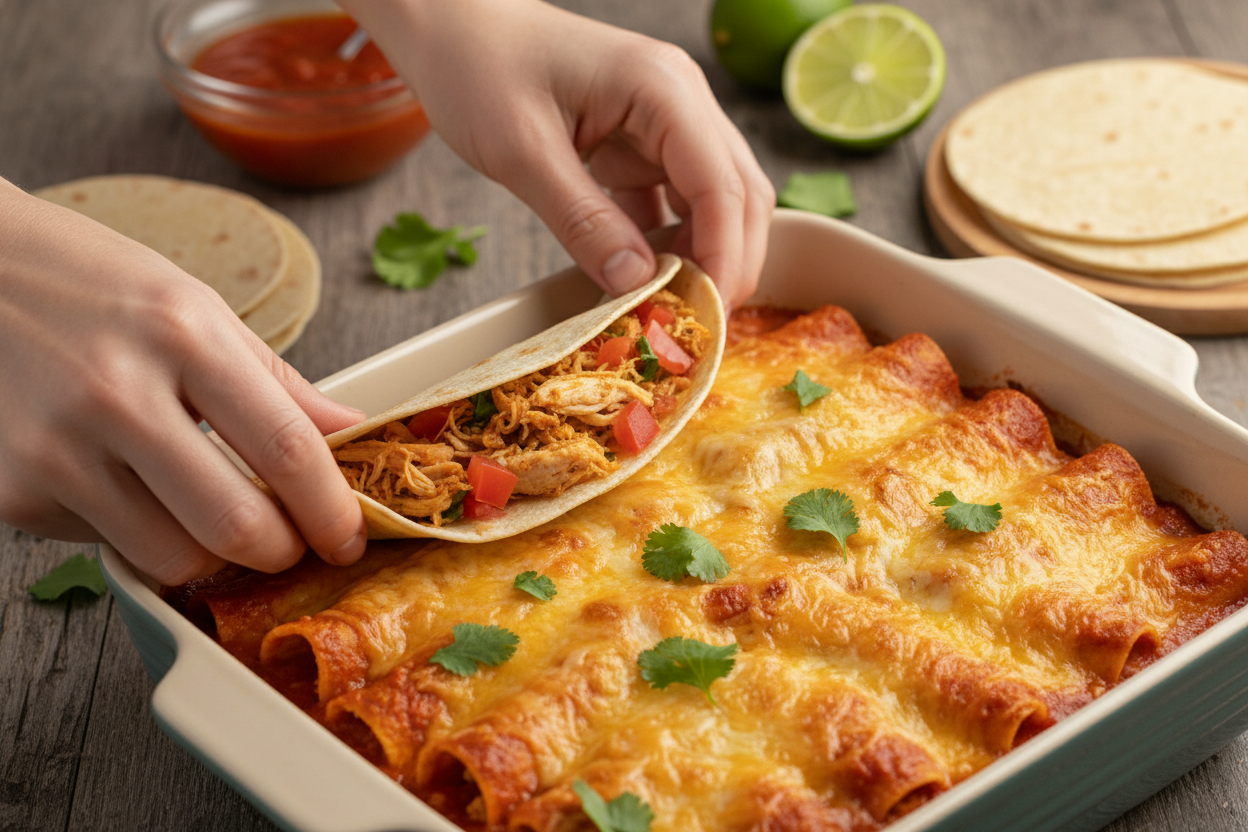 Best Green Chicken Enchiladas Recipe preparation step 2