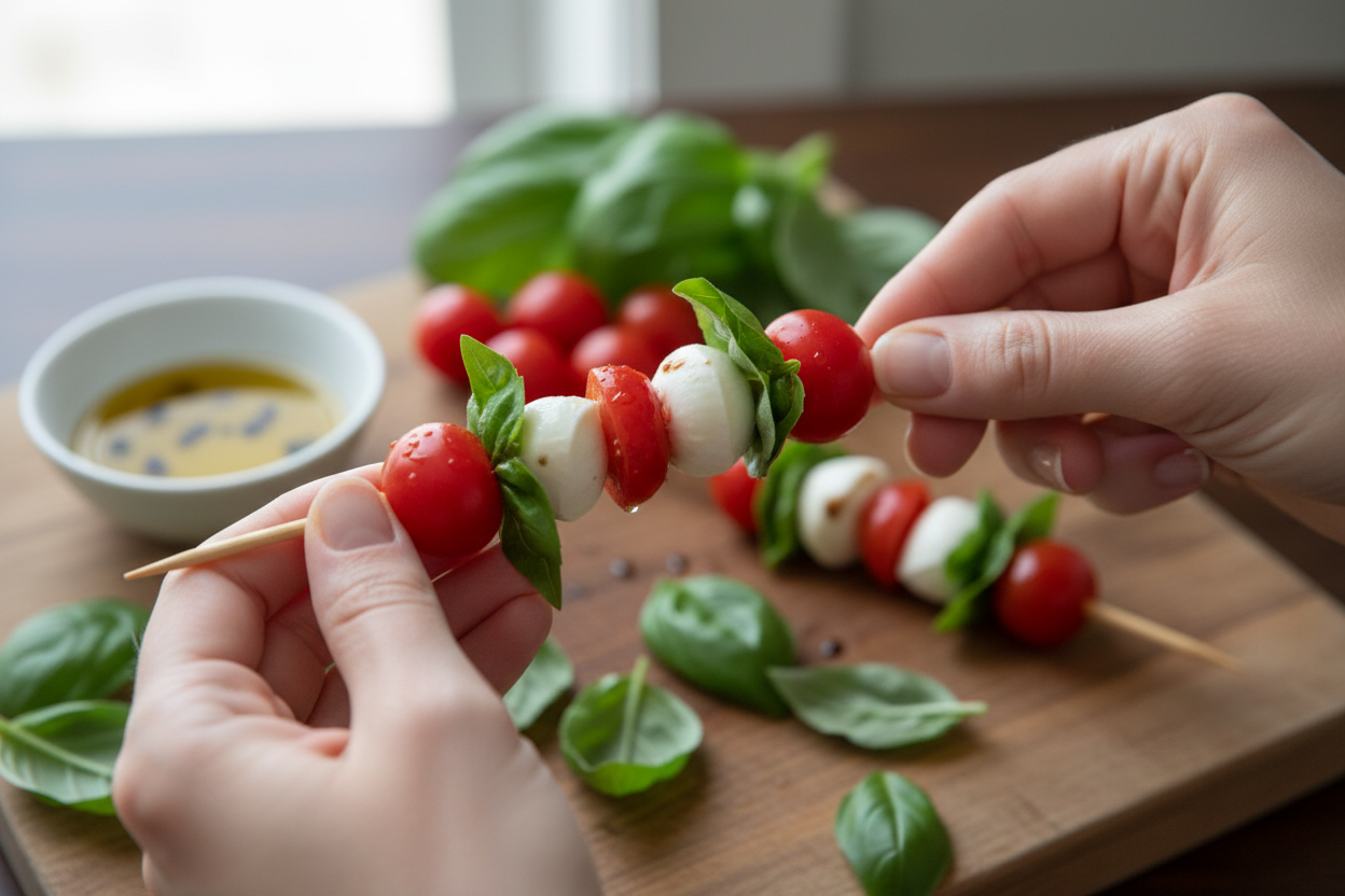 Caprese Skewers Recipe preparation step 1