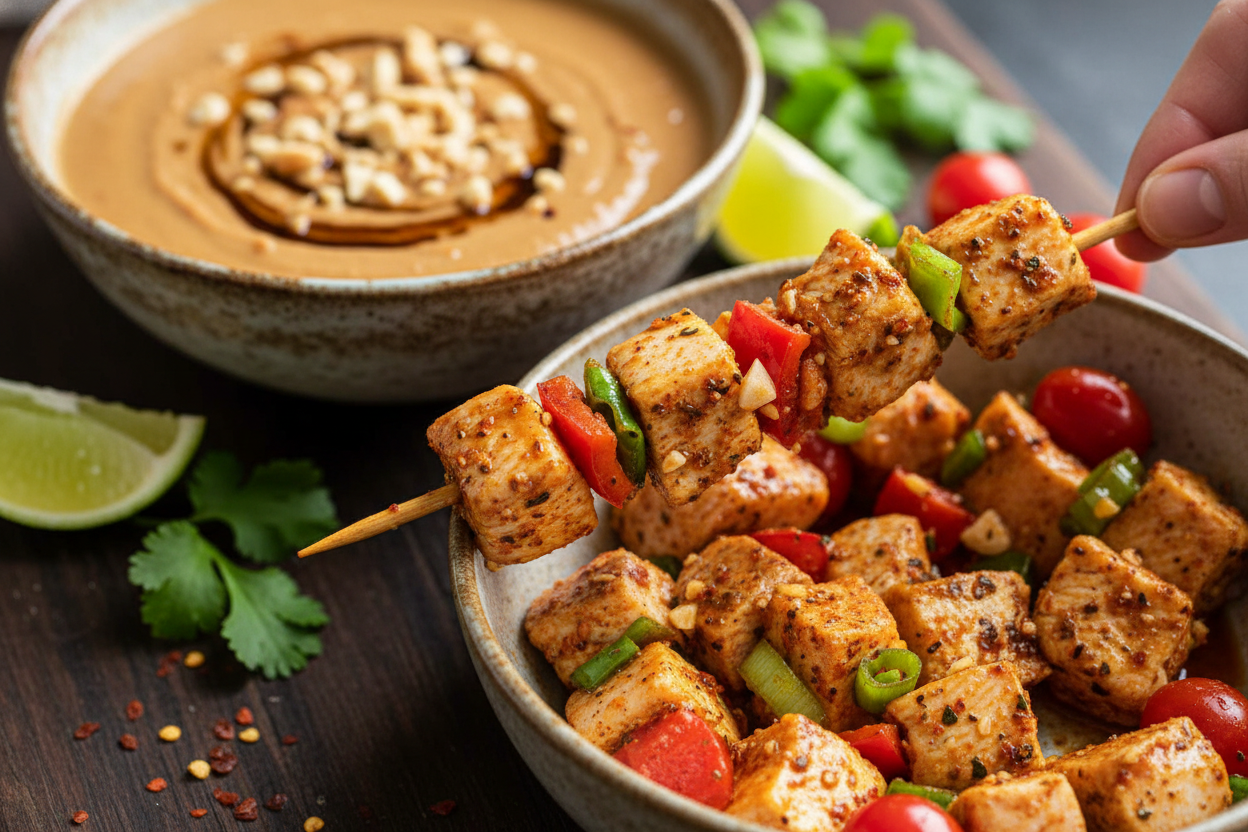 Chicken Satay with Peanut Sauce preparation step 1