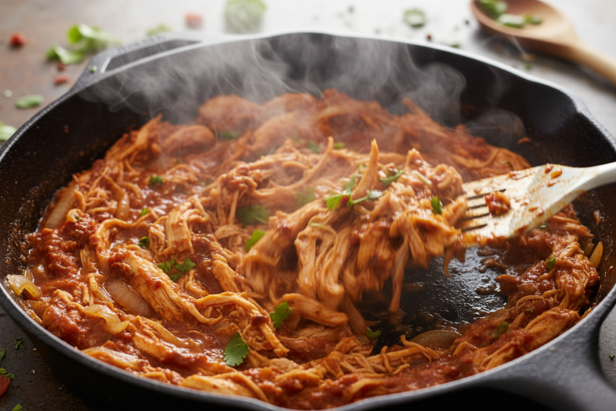 Chicken Tinga Tostadas preparation step 1