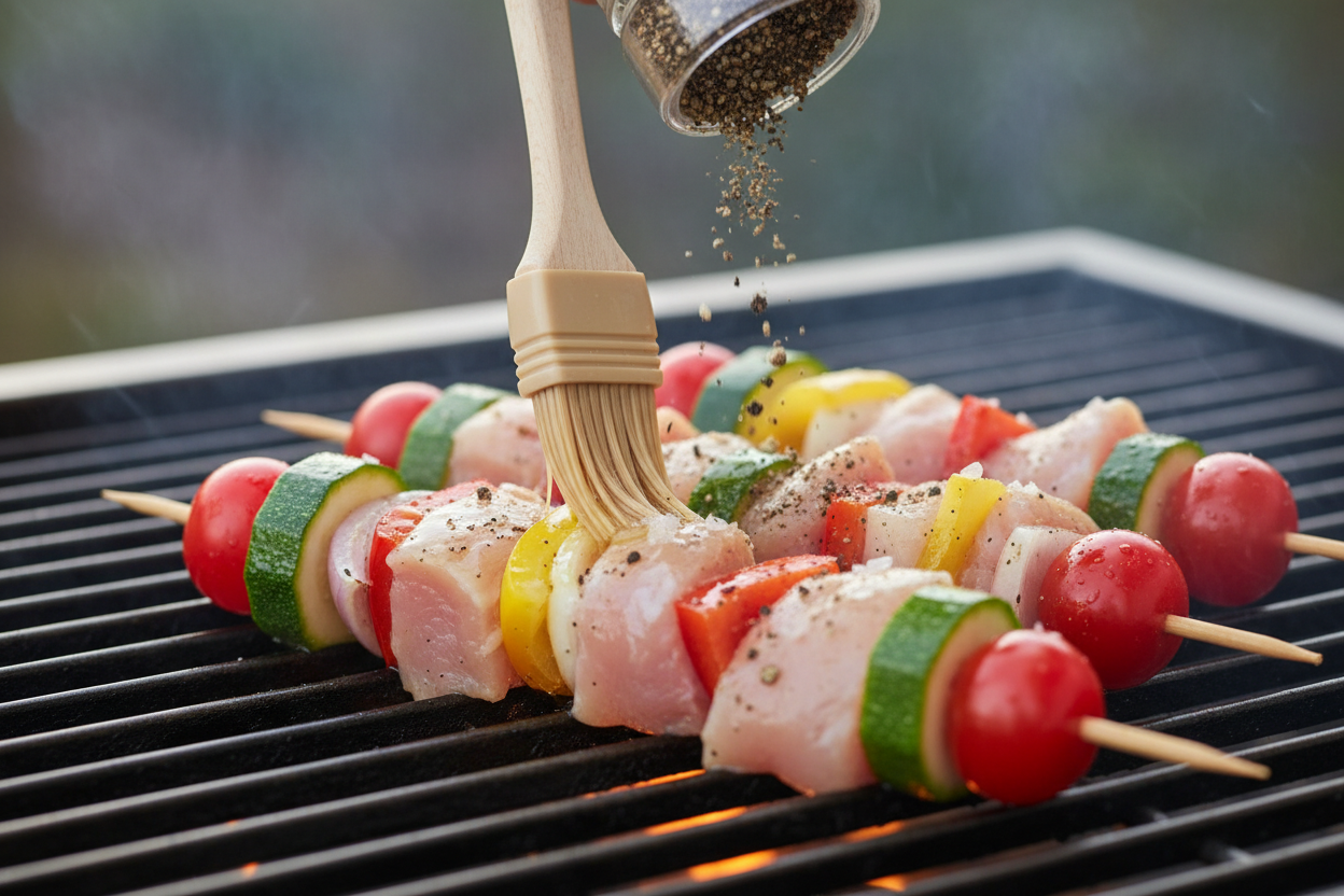 Chicken and Veggie Skewers preparation step 2