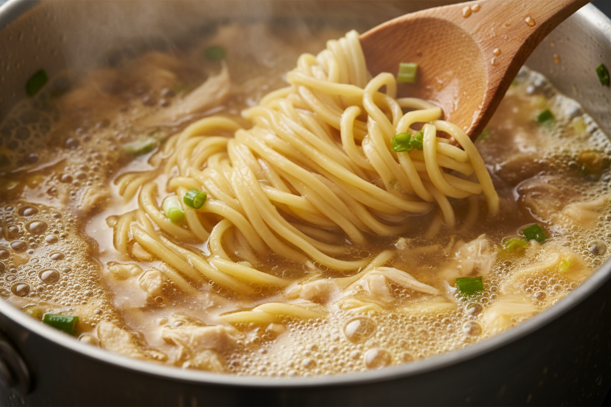 Comforting Chicken Noodle Soup Made with Egg Noodles preparation step 2