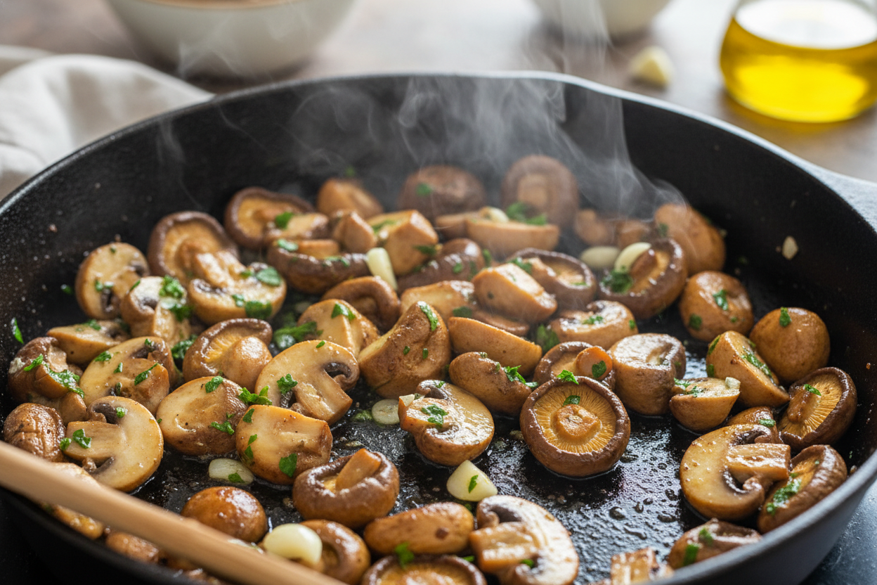 Creamy Garlic Parmesan Mushroom Risotto preparation step 1