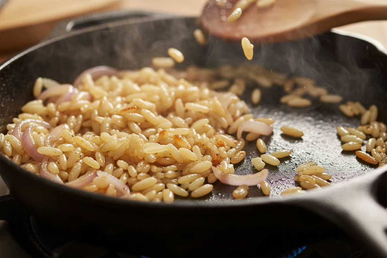Creamy Garlic Parmesan Mushroom Risotto preparation step 2