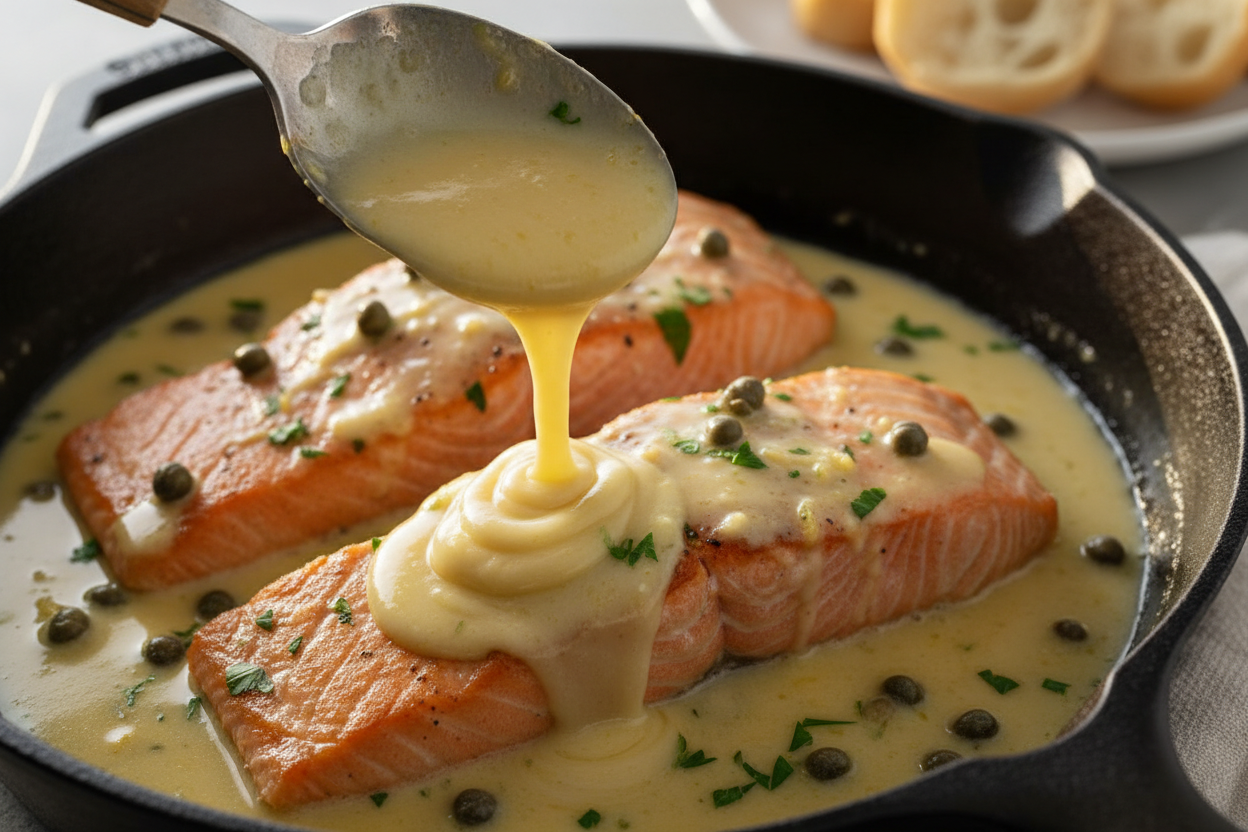 Creamy Lemon Butter Salmon preparation step 2
