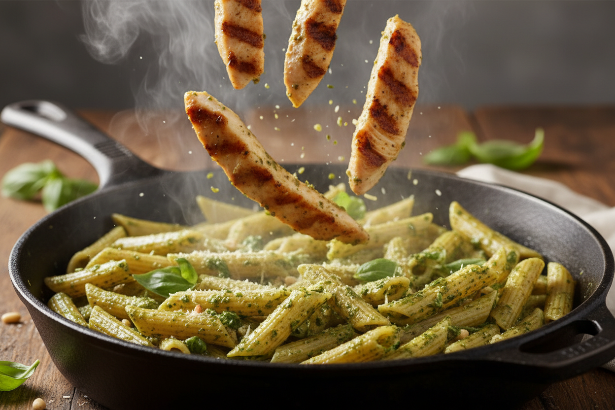 Creamy Pesto Chicken Pasta preparation step 1