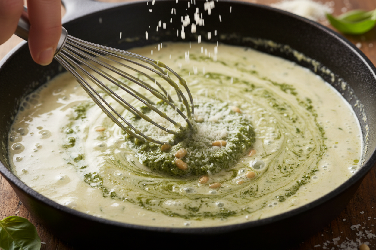 Creamy Pesto Chicken Pasta preparation step 2