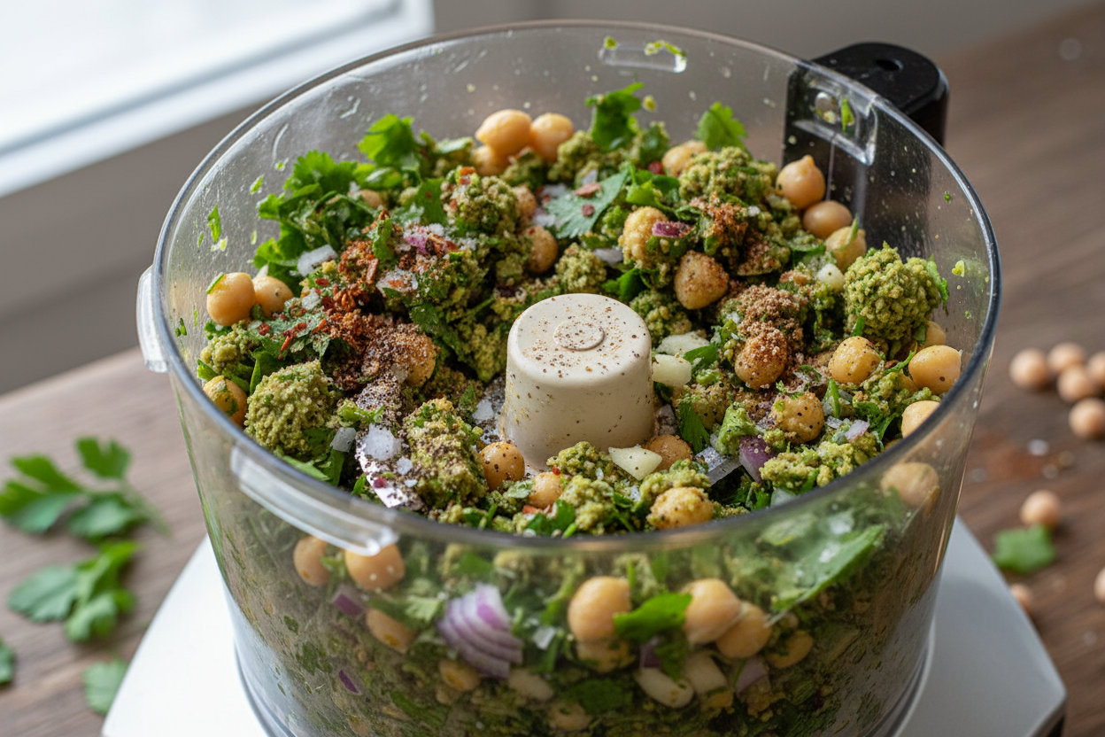 Crispy Air Fryer Falafel Pita Sandwich preparation step 1