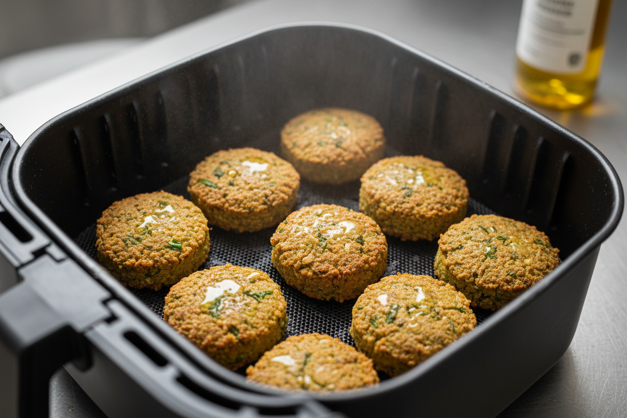 Crispy Air Fryer Falafel Pita Sandwich preparation step 2