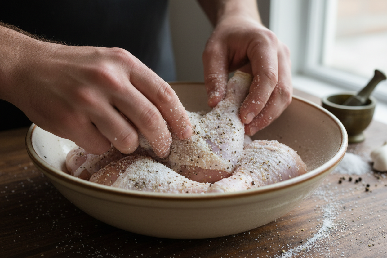 Crispy Oven-Baked Drumsticks with Flavorful Herbs preparation step 1