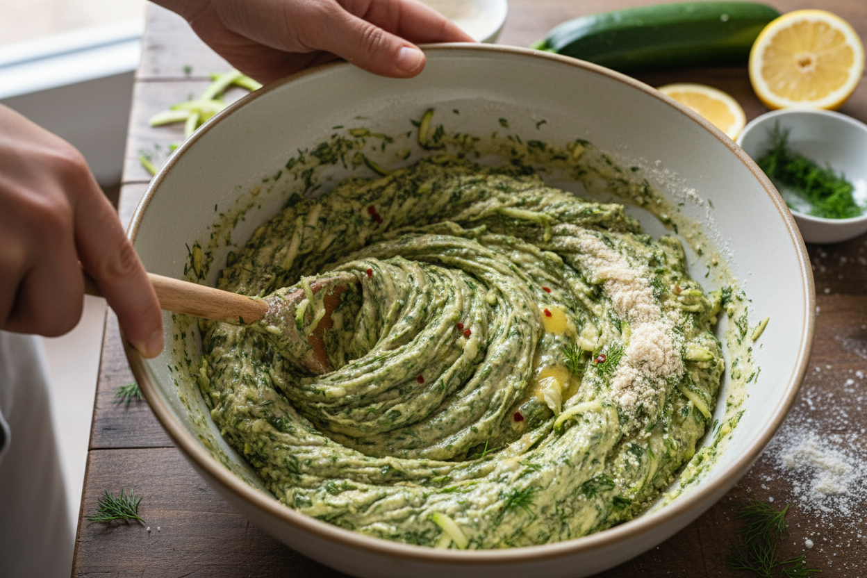 Crispy Zucchini Fritters preparation step 2