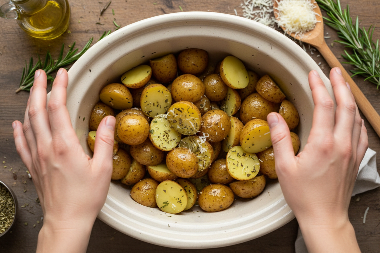 Crockpot Parmesan Roasted Potatoes preparation step 2
