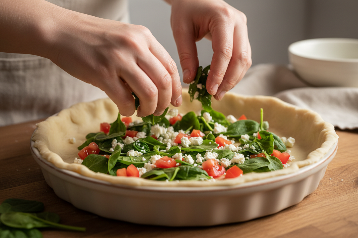 Delicious Spinach Feta Quiche Recipe preparation step 1