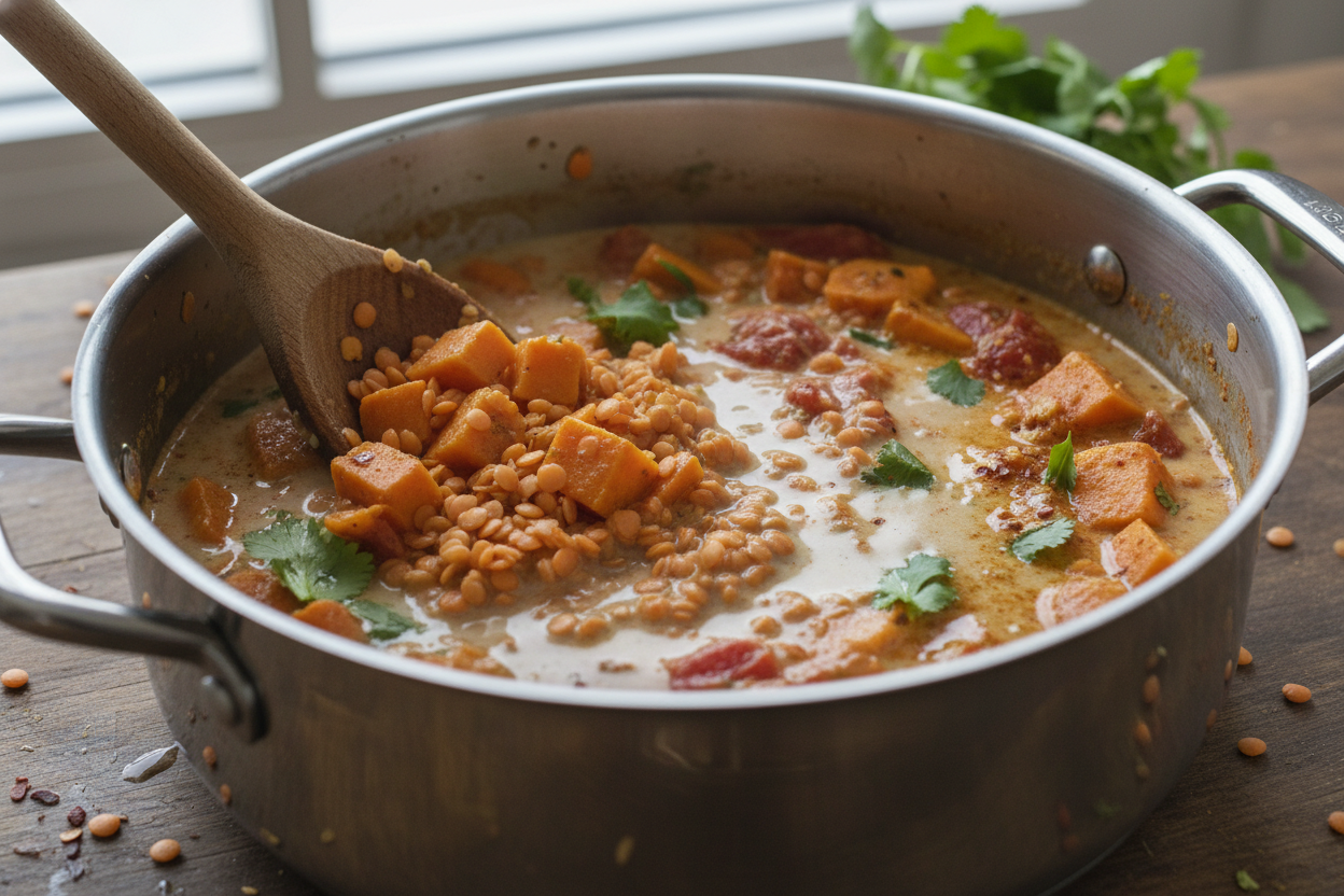 Easy 30-Minute Red Lentil Dahl preparation step 1