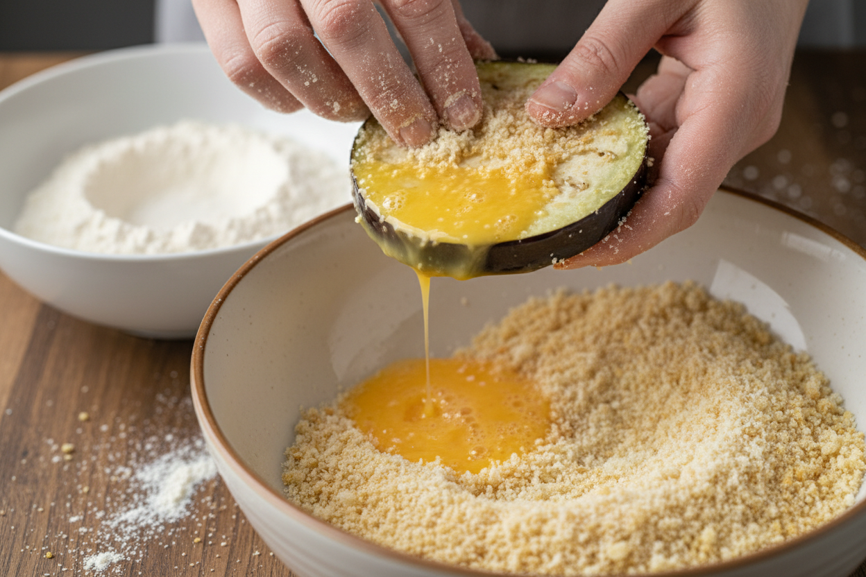 Easy Baked Eggplant Parmesan preparation step 1