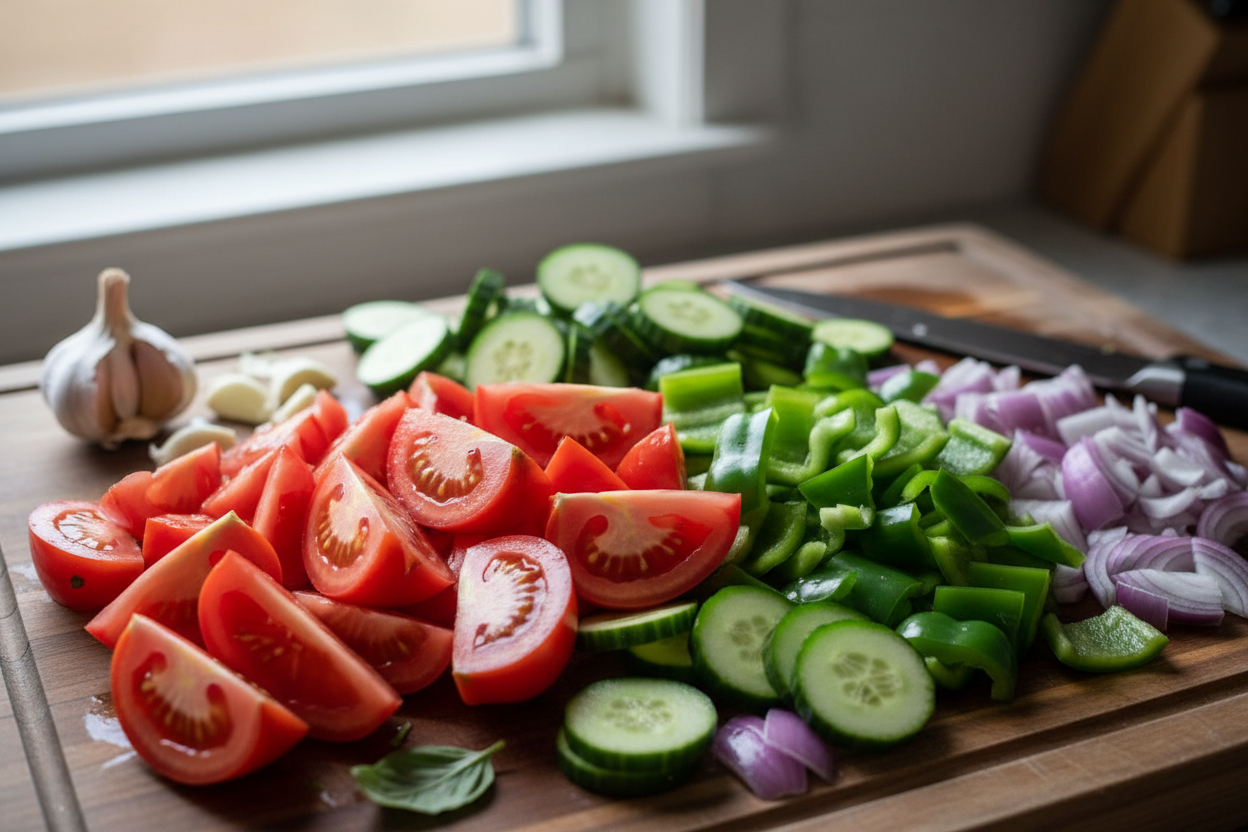 Easy Gazpacho Recipe preparation step 1
