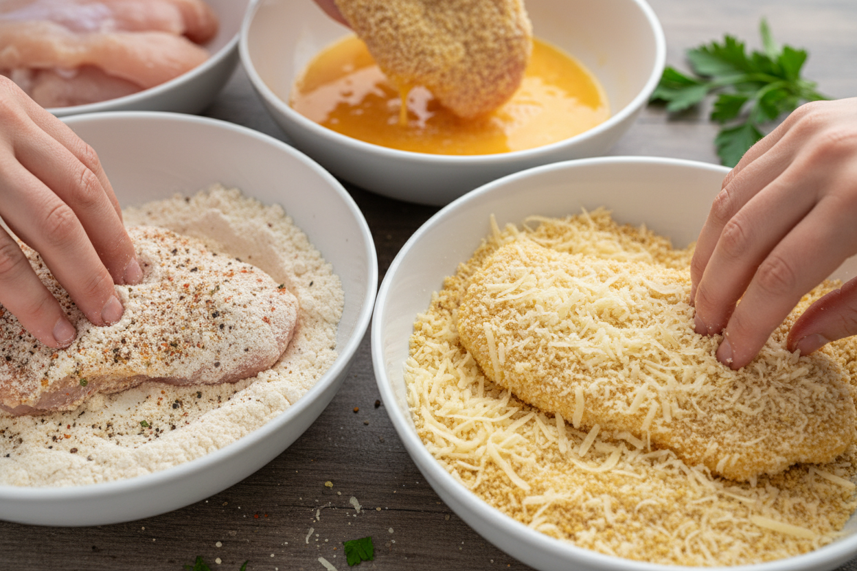 Easy Oven Baked Chicken Parmesan preparation step 1
