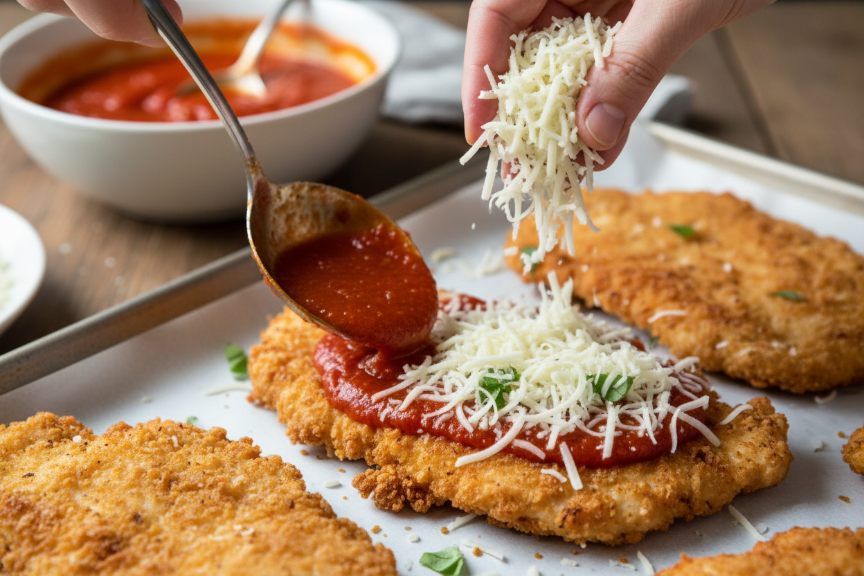 Easy Oven Baked Chicken Parmesan preparation step 2
