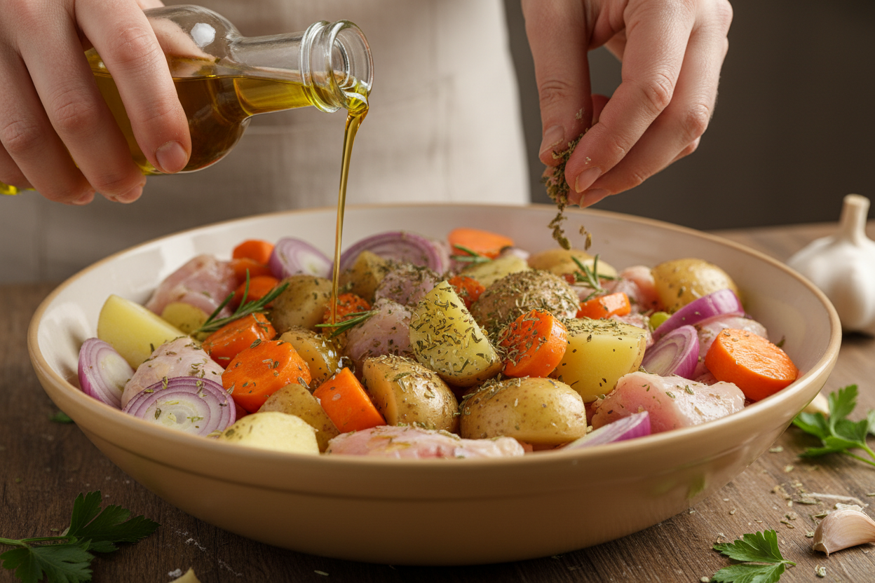 Easy Sheet Pan Chicken and Veggies preparation step 1