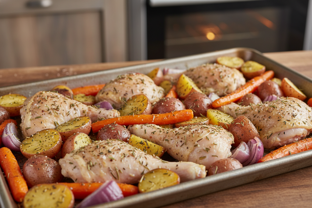 Easy Sheet Pan Chicken and Veggies preparation step 2