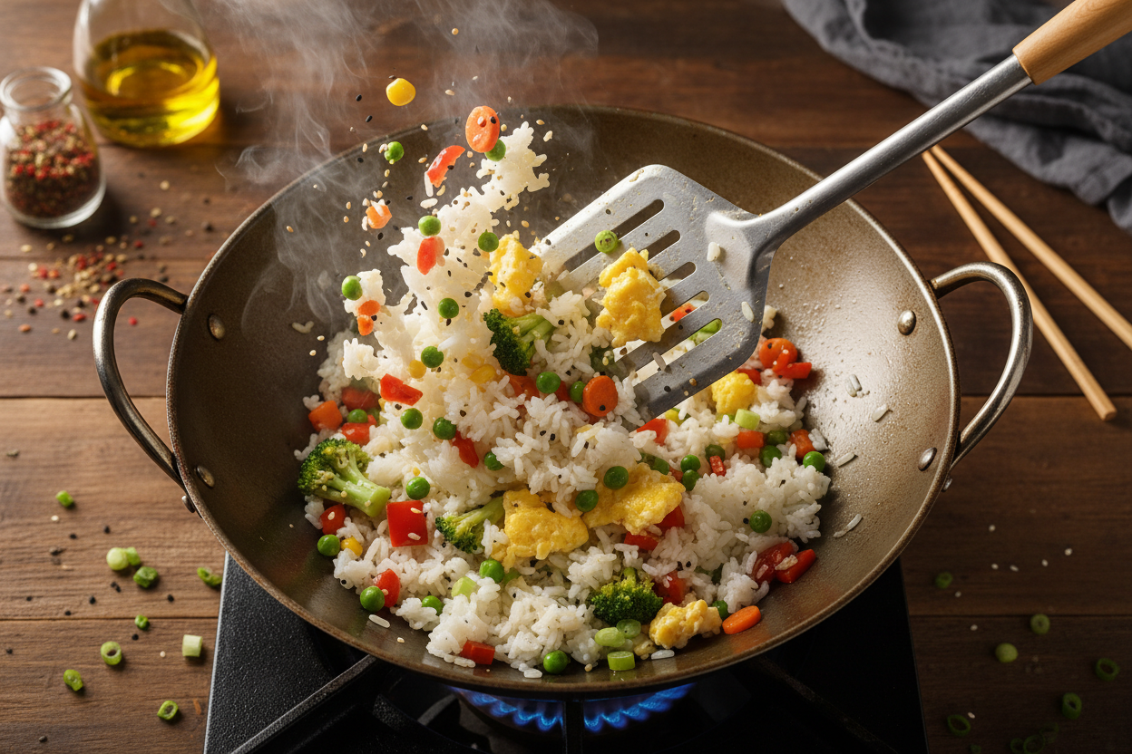 Easy Shrimp Fried Rice preparation step 2