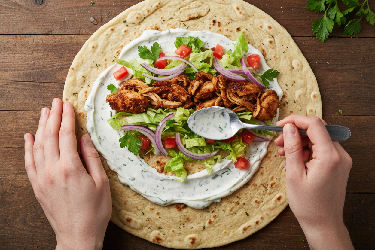 Flavorful Chicken Shawarma Wraps preparation step 2