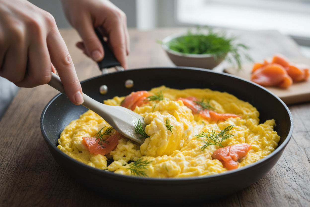 Fluffy Easter Smoked Salmon and Scrambled Eggs preparation step 1