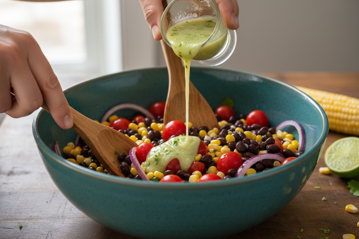 Fresh Black Bean and Corn Salsa Recipe preparation step 1