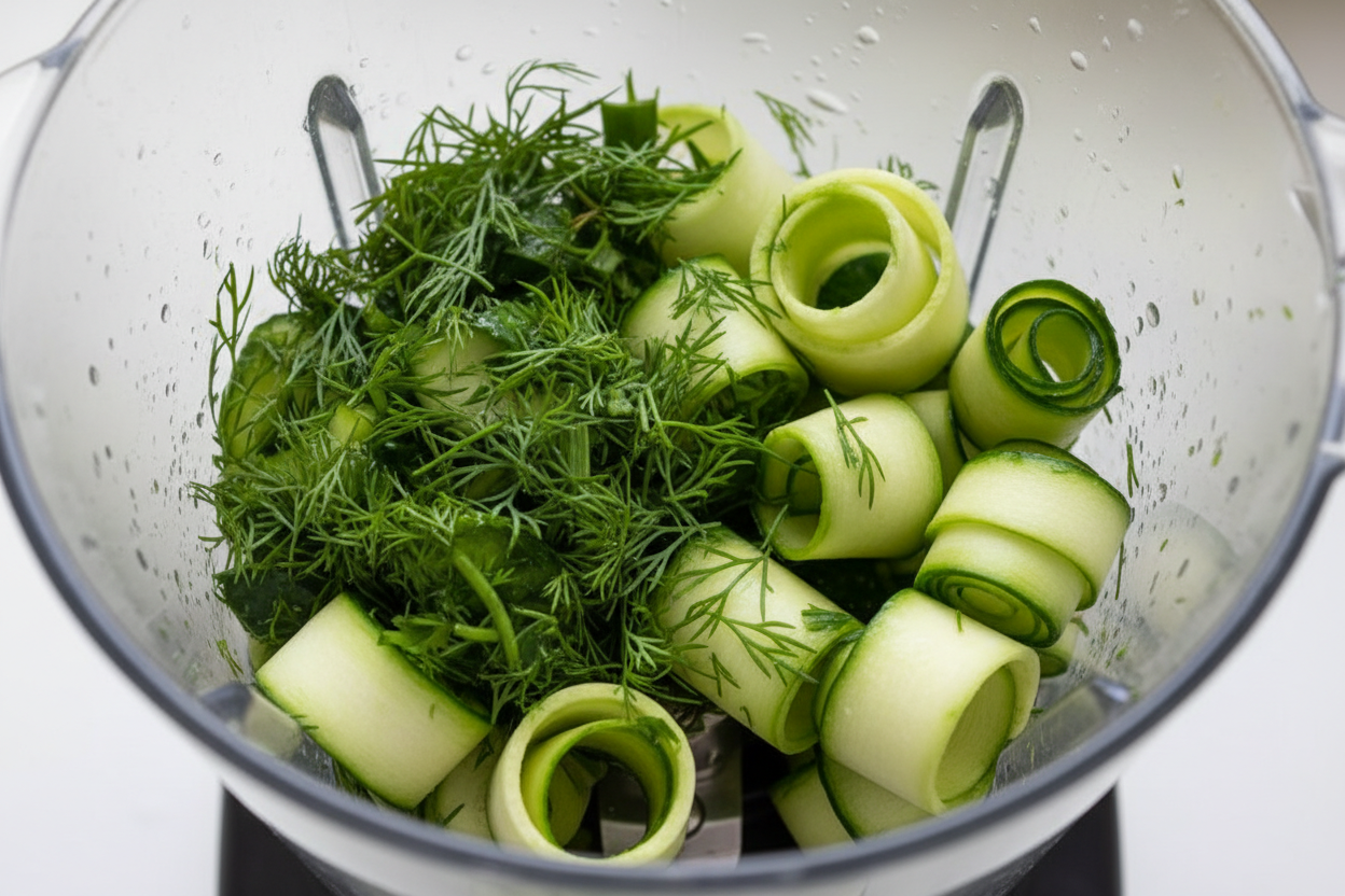 Fresh Chilled Cucumber Dill Soup preparation step 1