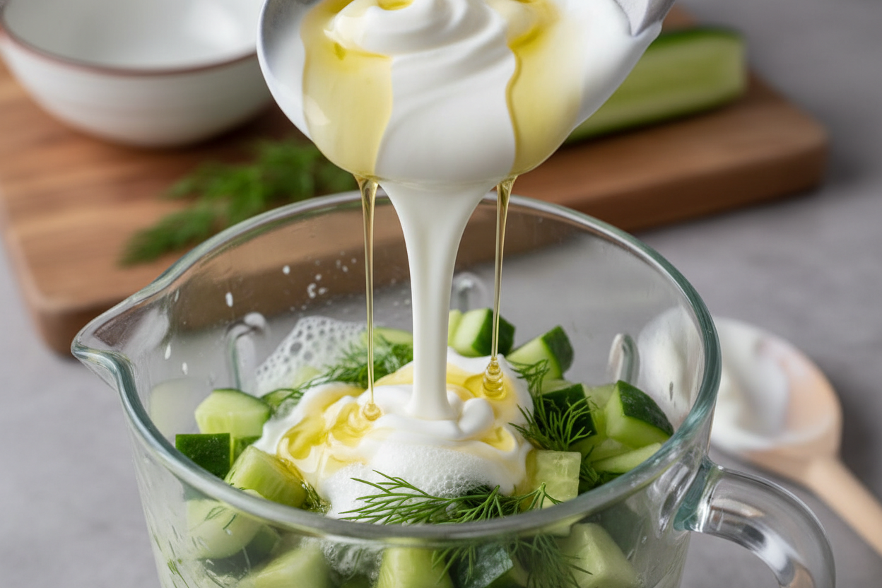 Fresh Chilled Cucumber Dill Soup preparation step 2