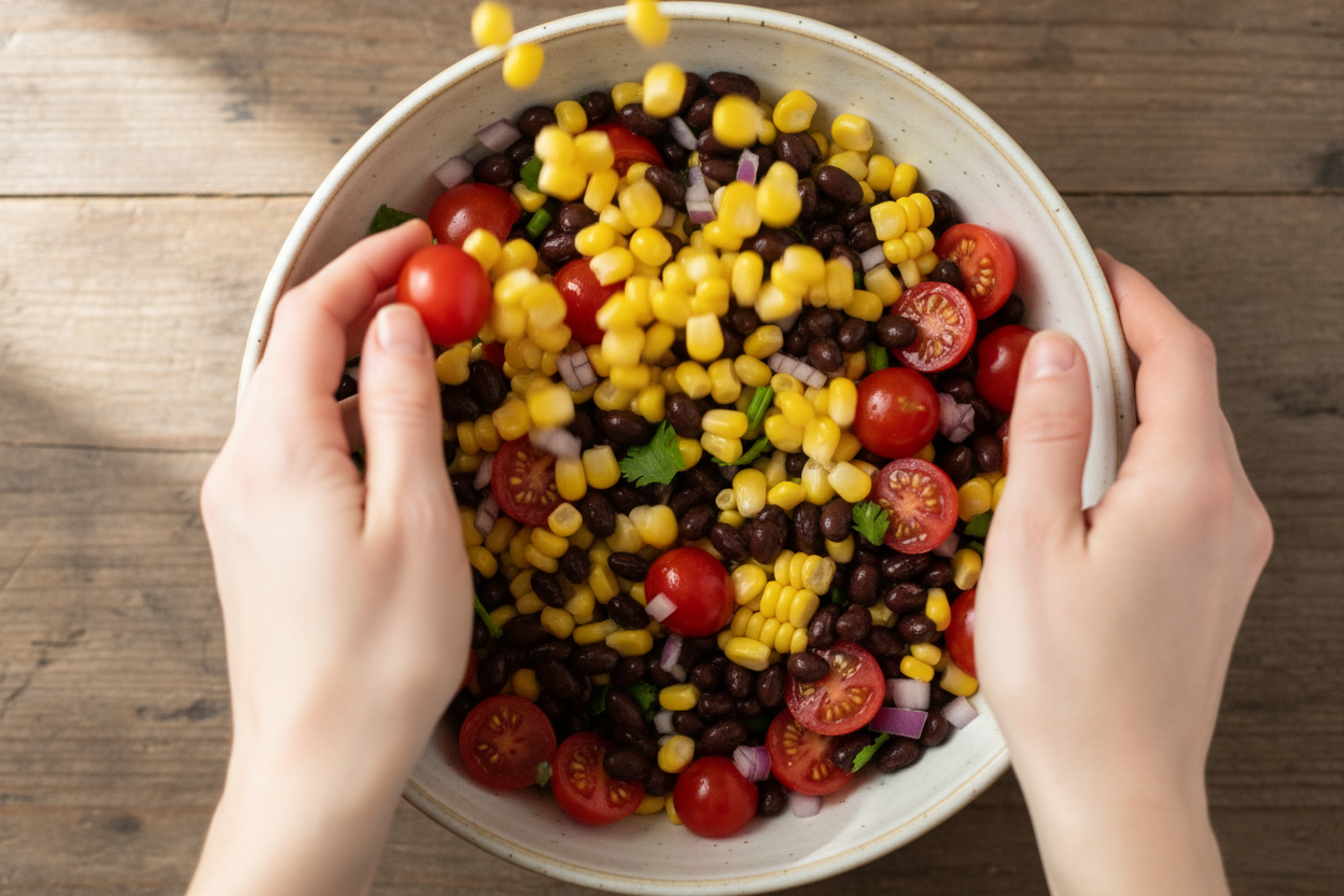 Fresh Summer Corn & Black Bean Salad preparation step 1