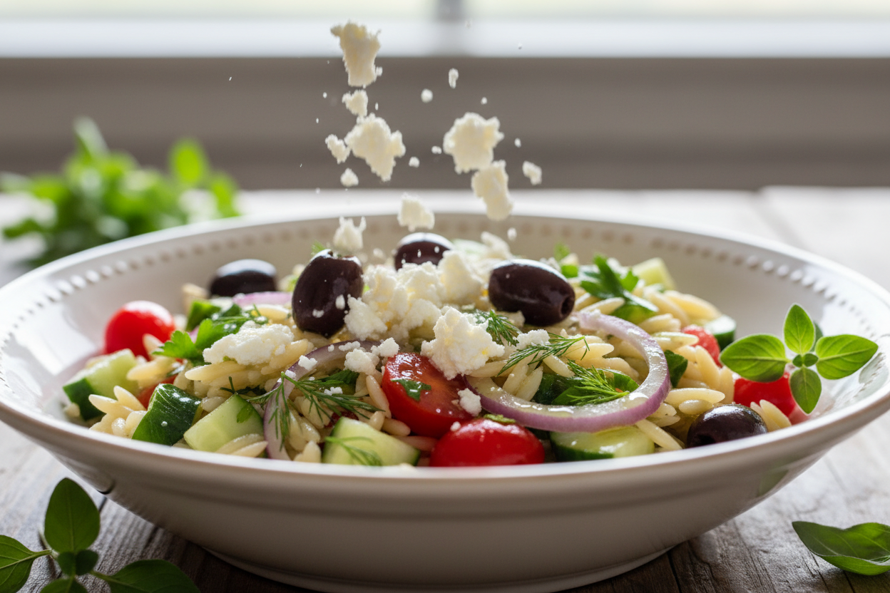 Fresh Zesty Mediterranean Orzo Salad preparation step 2