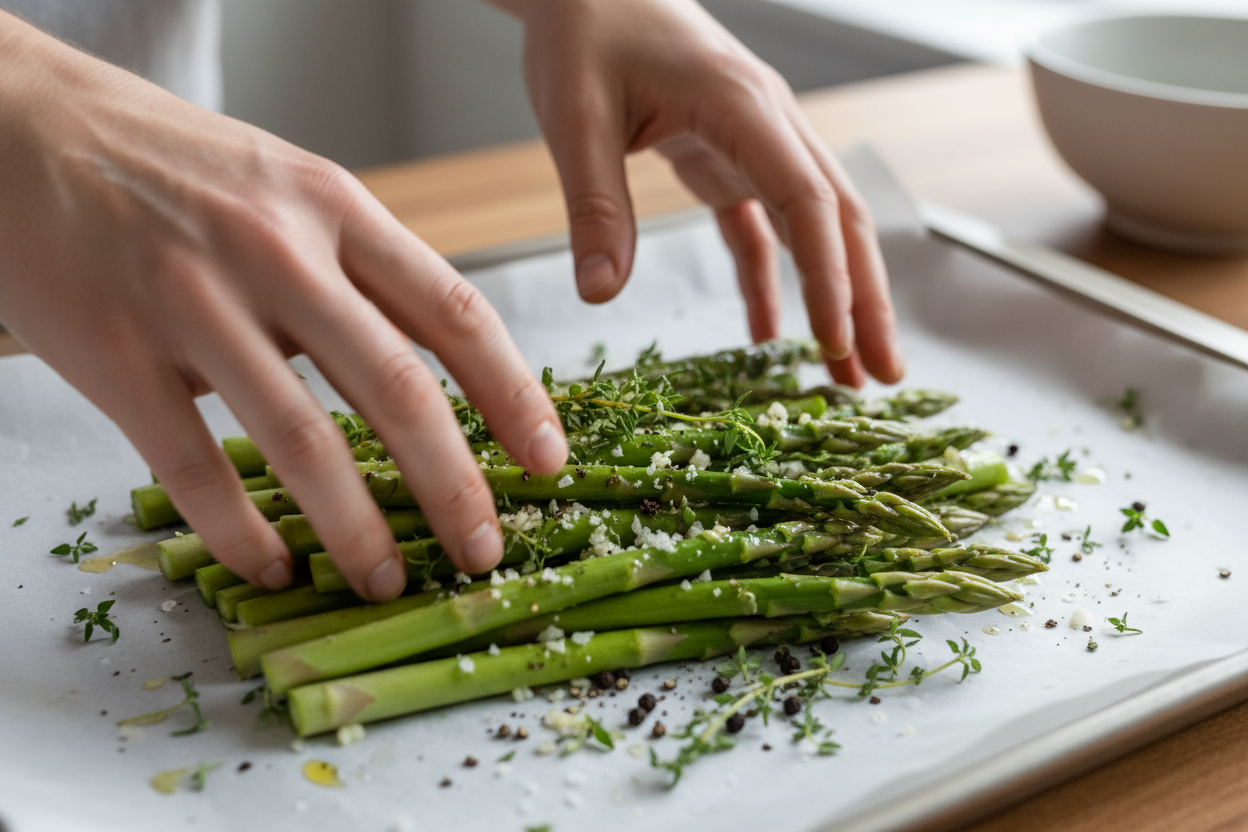 Garlic Parmesan Roasted Asparagus preparation step 1