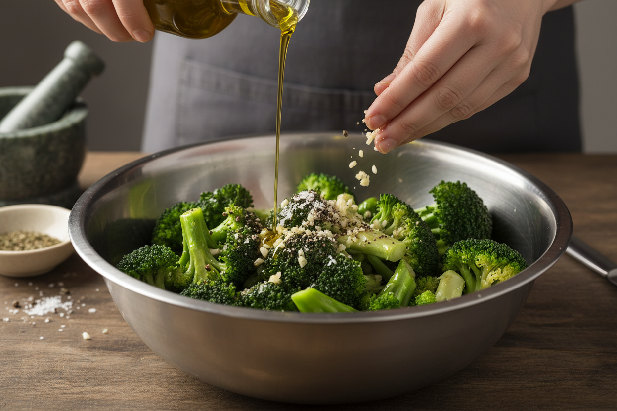 Garlic Parmesan Roasted Broccoli preparation step 1