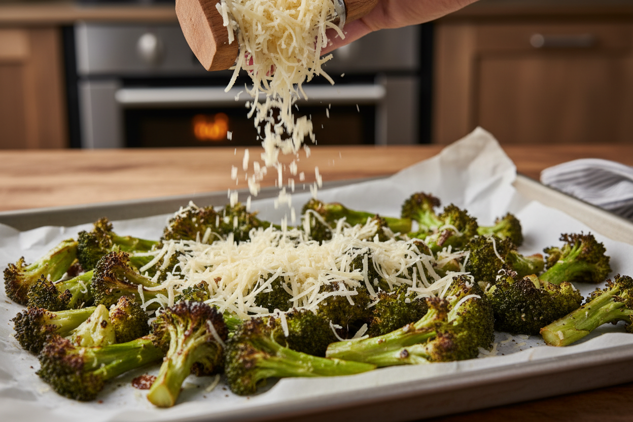 Garlic Parmesan Roasted Broccoli preparation step 2