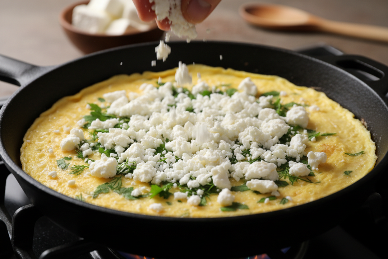 Gluten-Free Asparagus And Feta Omelette preparation step 2