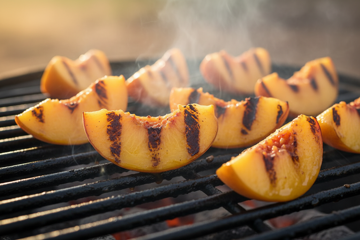 Grilled Halloumi Salad with Peaches preparation step 2