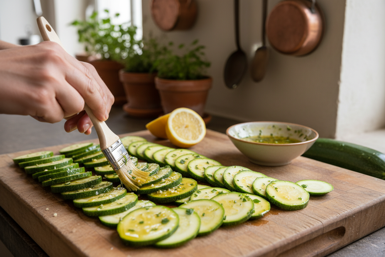 Grilled Zucchini with Lemon and Garlic preparation step 1