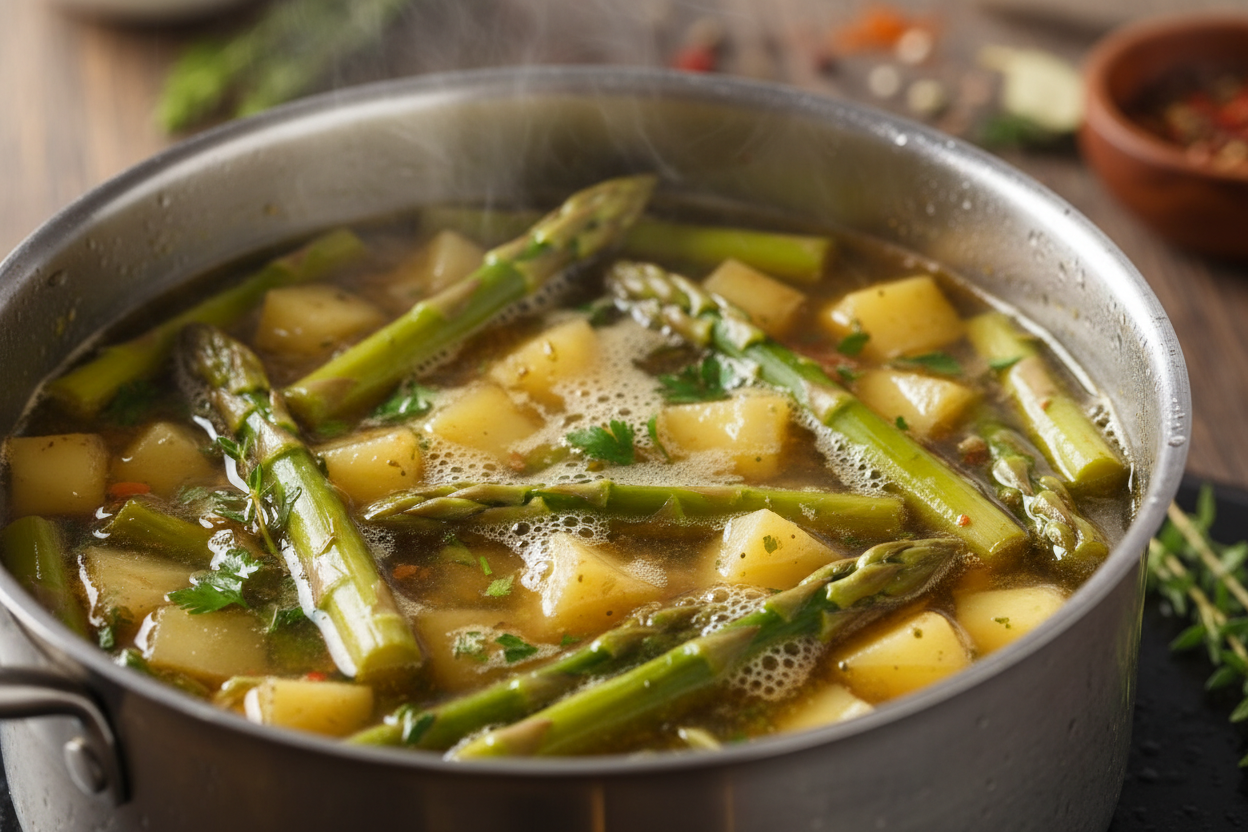 Healthy Vegan Asparagus Soup preparation step 2