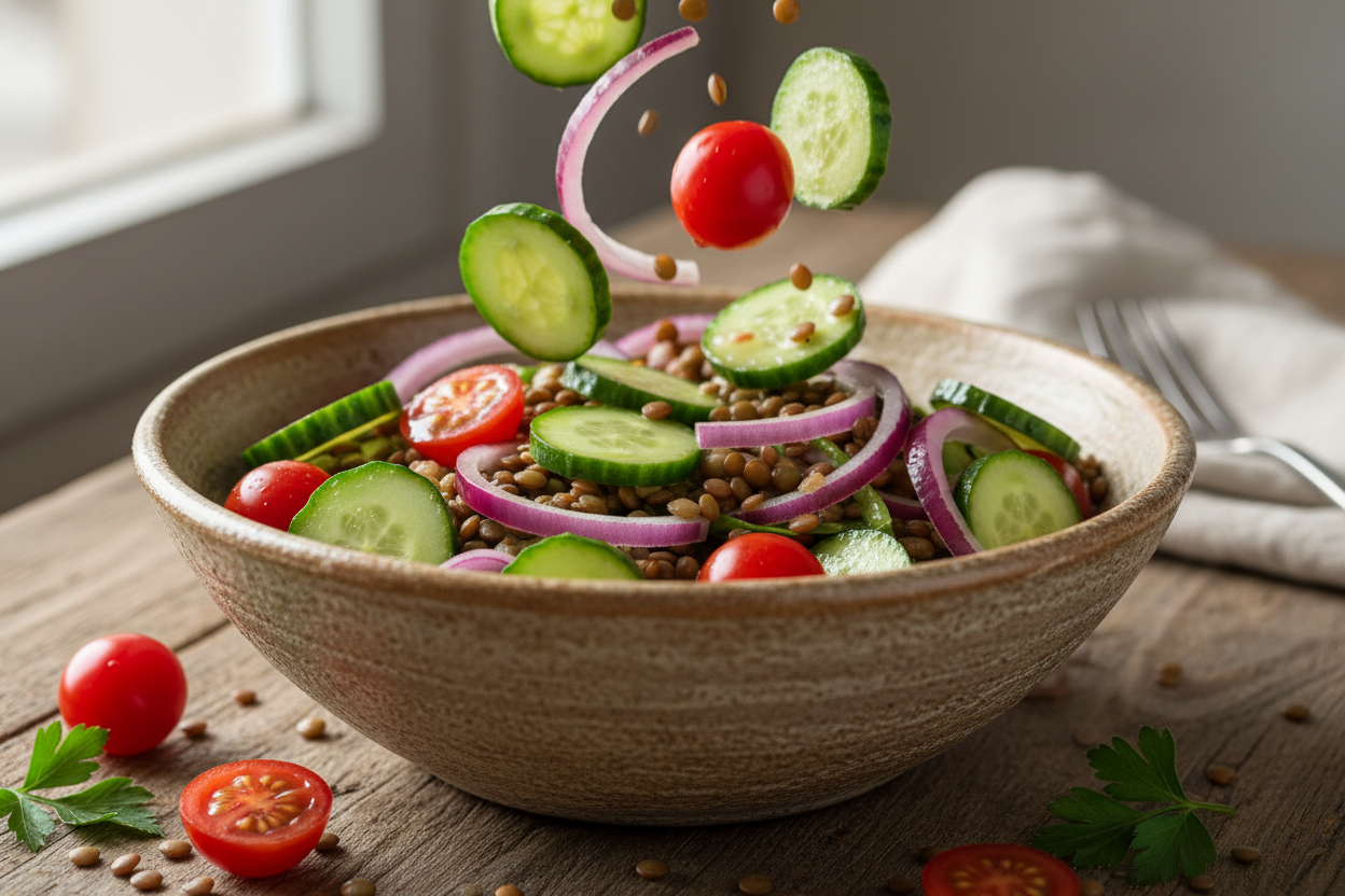 Hearty Mediterranean Lentil Salad preparation step 1