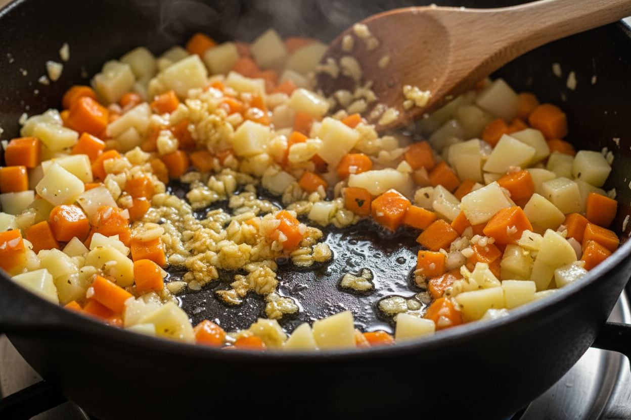 High Protein Classic Beef Split Pea Soup preparation step 2