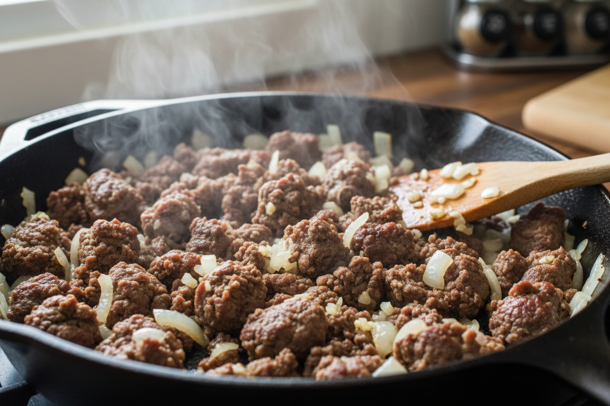 Homemade Baked Ziti With Ground Beef And Ricotta preparation step 1