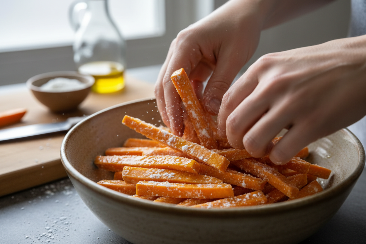 How To Make Crispy Sweet Potato Fries At Home preparation step 1