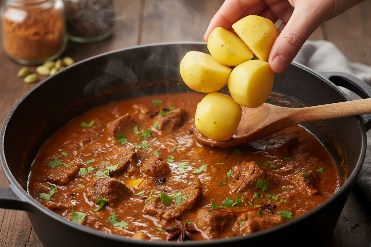 Indian Beef Curry Recipe with Melt-In-Your-Mouth Potatoes preparation step 2