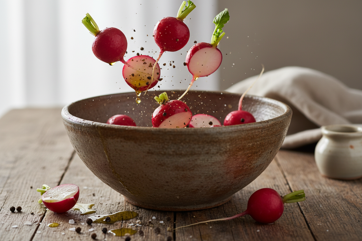 Irresistibly Crispy Roasted Radishes with Honey & Garlic preparation step 1